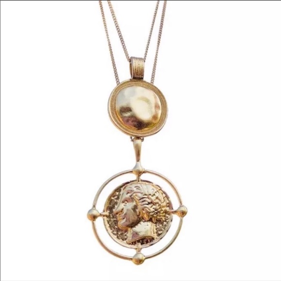 🔥NEW 18K Gold Vintage Coin Double Chain Necklace - Picture 4 of 4